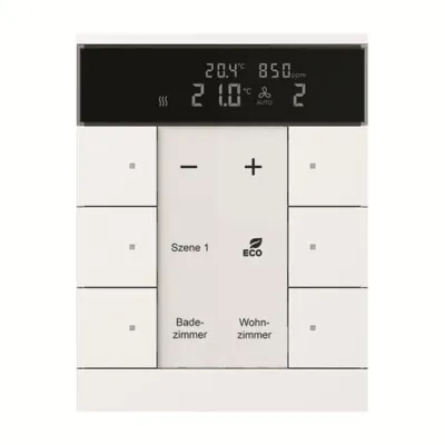 BUSCH-JAEGER Raumtemperaturregler SBC/U6.0.11-84 KNX | CO2- & Feuchtesensor | 6-fach | Unterputz | studioweiß