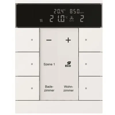BUSCH-JAEGER Raumtemperaturregler SBC/U6.0.11-84 KNX | CO2- & Feuchtesensor | 6-fach | Unterputz | studioweiß