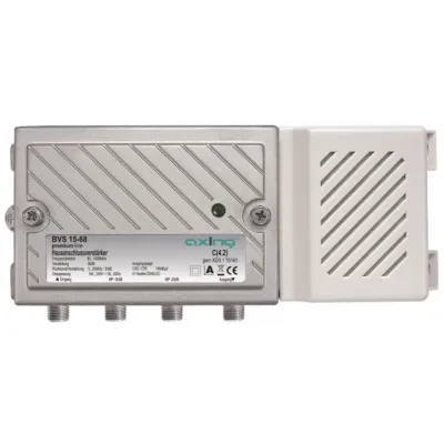 Axing Hausanschlussverstärker BVS 15-68 | 38 dB | BK-Verstärker Kabel-TV | 85-1006 MHz | aktiver Rückkanal