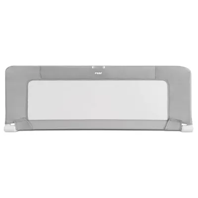 Reer Bettgitter ByMySide XL 45020 | Rausfallschutz Babybett 150x50 cm | Abklappbar | Extra hoch | Metall/Nylon | Grau