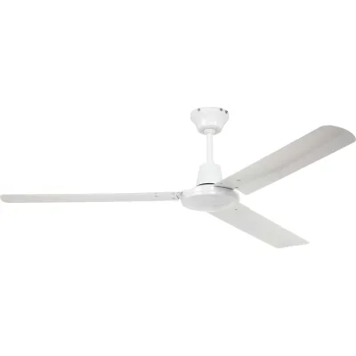 CasaFan Deckenventilator Tristar II 140 WE | 140 cm | leise 3-flügelig | Metall weiß | für Räume bis 30 m²