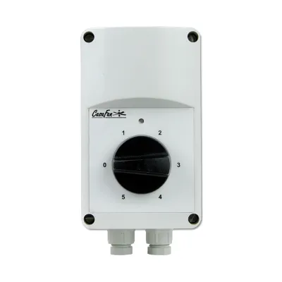 CasaFan Stufentrafo 892032 ETW 1,0 | 5-Stufen-Trafo für Ventilatoren | 230V | 1A | IP54 | Industriegehäuse | hellgrau