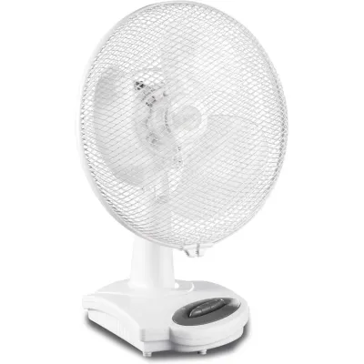 kaiserkraft Tischventilator 30365 | 3 Geschwindigkeiten | Oszillation | 2900 m³/h | Kunststoff | Ø 34,5 cm | Weiß