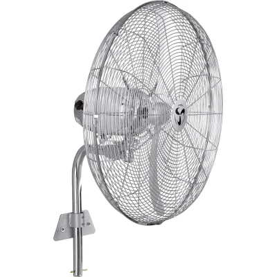 CasaFan Umluftventilator WM2 Wall Eco | Windmaschine Wandmontage | 65 cm | 3 Stufen | 123 W | Chrom Silbergrau