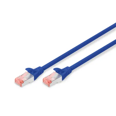 DIGITUS Patchkabel Cat6 S/FTP DK-1644-050/B | RJ45 5m | Kupfer | LSZH | PoE+ | Knickschutz | blau