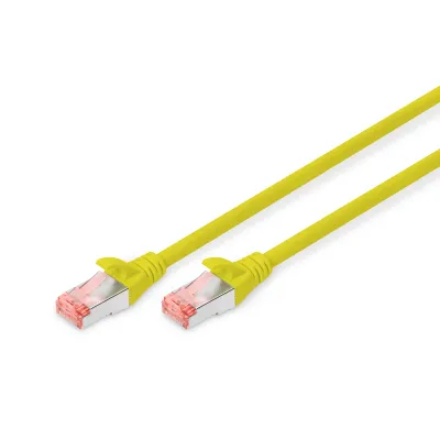 DIGITUS Patchkabel CAT 6 S/FTP DK-1644-100/Y | 10m | RJ45 beidseitig | LSZH | AWG 27/7 Kupfer | Knickschutz | Gelb