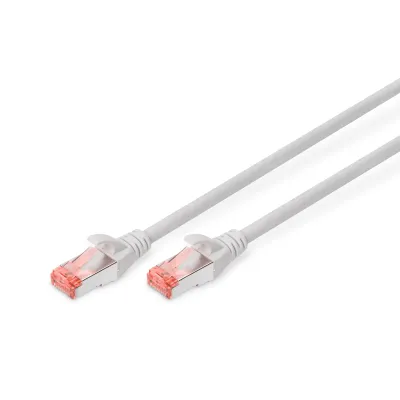DIGITUS Patchkabel DK-1644-100 | CAT 6 S/FTP | RJ45 auf RJ45 | 10m | AWG 27/7 | Kupferleiter | LSZH | grau