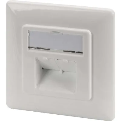 DIGITUS Netzwerkanschlussdose DN-9007-1 | CAT 6A Unterputz | 2x RJ45 geschirmt | LSA | bis 10 Gbit/s | reinweiß RAL9003