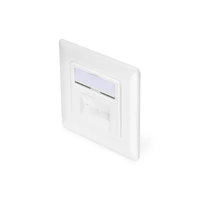 DIGITUS Netzwerkanschlussdose DN-9007-1 | CAT 6A Unterputz | 2x RJ45 geschirmt | LSA | bis 10 Gbit/s | reinweiß RAL9003