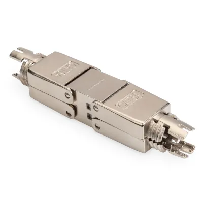 DIGITUS CAT 6A Verbinder DN-93912 | RJ45 Kupplung geschirmt | 500 MHz | werkzeugfrei | PoE++ | Silber