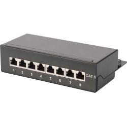 CAT6 PatchPanel 8Port AP Class E,geschirmt,schwarz
