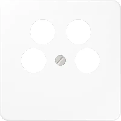 JUNG Abdeckung SAT-TV 4-Loch CD561-4SAT2WW | Zentralplatte | Schraubbefestigung | Thermoplast | bruchsicher | alpinweiß