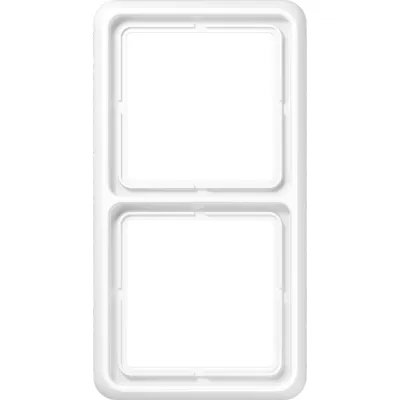 JUNG Rahmen 2-fach CD582WW | Abdeckrahmen für waagerechte & senkrechte Montage | Duroplast glänzend | IP44 | alpinweiß