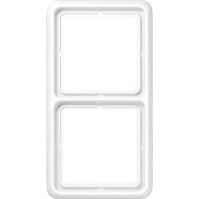 JUNG Rahmen 2-fach CD582WW | Abdeckrahmen für waagerechte & senkrechte Montage | Duroplast glänzend | IP44 | alpinweiß