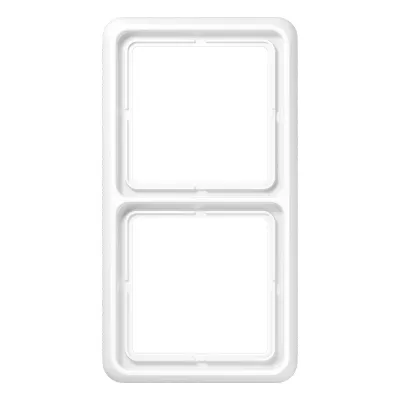 JUNG Rahmen 2-fach CD582WW | Abdeckrahmen für waagerechte & senkrechte Montage | Duroplast glänzend | IP44 | alpinweiß