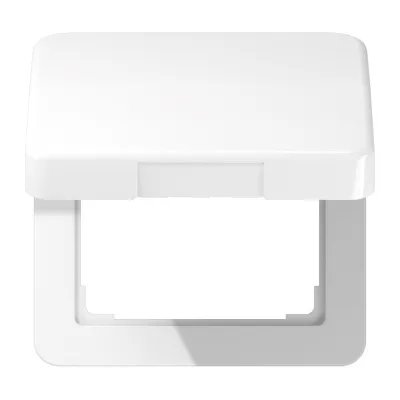 JUNG Klappdeckel CD590KLWW | Steckdosen-Abdeckung 50x50 mm | Thermoplast | flächenbündig | glänzend | alpinweiß