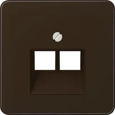 JUNG Abdeckung für IAE/UAE-Datendose CD569-2UABR | 2x8-polig | Aufputz | Kunststoff Duroplast | beschriftbar | braun