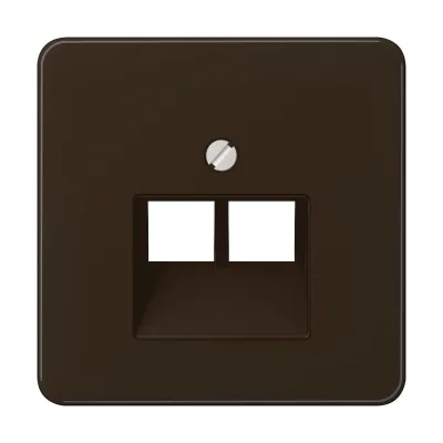 JUNG Abdeckung für IAE/UAE-Datendose CD569-2UABR | 2x8-polig | Aufputz | Kunststoff Duroplast | beschriftbar | braun