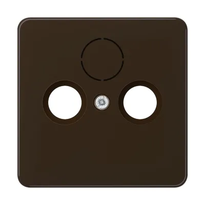 JUNG Abdeckung Antennendose CD561SATBR | Zentralplatte SAT-TV | bruchsicher Thermoplast braun RAL 8022