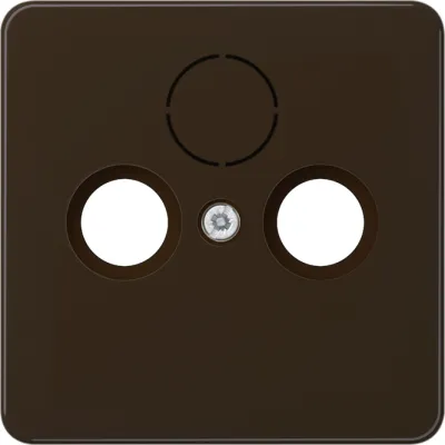 JUNG Abdeckung Antennendose CD561SATBR | Zentralplatte SAT-TV | bruchsicher Thermoplast braun RAL 8022