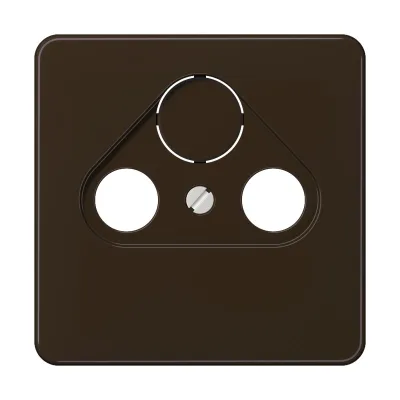 JUNG Abdeckung Antennendose CD561SATBR | Zentralplatte SAT-TV | bruchsicher Thermoplast braun RAL 8022