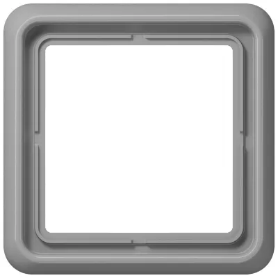 JUNG Rahmen 1-fach CD581GR | Abdeckrahmen CD 500 | waagerecht & senkrecht | IP44 | Duroplast glänzend | grau RAL 7038