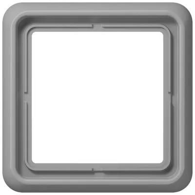 JUNG Rahmen 1-fach CD581GR | Abdeckrahmen CD 500 | waagerecht & senkrecht | IP44 | Duroplast glänzend | grau RAL 7038