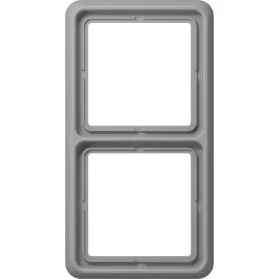 JUNG Rahmen 2-fach CD582GR | Abdeckrahmen waagerecht & senkrecht | Duroplast glänzend | IP44 | grau RAL 7038