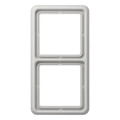 JUNG Rahmen 2-fach CD582LG | Abdeckrahmen für waagerechte & senkrechte Montage | IP44 | Duroplast | lichtgrau RAL 7035