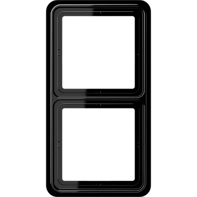 JUNG Rahmen 2-fach CD582SW | Abdeckrahmen CD 500 | Unterputz & Kanal | Duroplast glänzend | IP44 | Schwarz RAL 9005