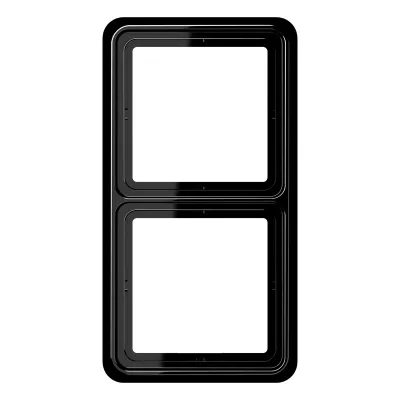 JUNG Rahmen 2-fach CD582SW | Abdeckrahmen CD 500 | Unterputz & Kanal | Duroplast glänzend | IP44 | Schwarz RAL 9005