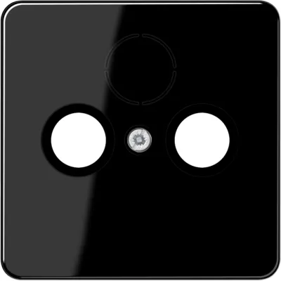 JUNG Abdeckung für SAT-TV-Steckdose CD561SATSW | Zentralplatte | bruchsicher | Thermoplast | glänzend | schwarz