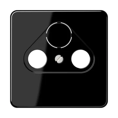 JUNG Abdeckung für SAT-TV-Steckdose CD561SATSW | Zentralplatte | bruchsicher | Thermoplast | glänzend | schwarz