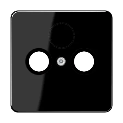 JUNG Abdeckung für SAT-TV-Steckdose CD561SATSW | Zentralplatte | bruchsicher | Thermoplast | glänzend | schwarz