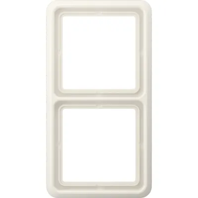 JUNG Abdeckrahmen 2-fach CD582W | CD 500 Serie | waagerecht & senkrecht | Duroplast | glänzend | cremeweiß | IP44