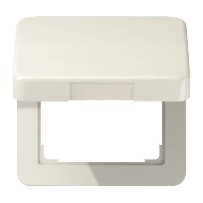 JUNG Klappdeckel CD590KL | Steckdosen-Abdeckung 50x50 mm | Thermoplast | glänzend | IP20 | cremeweiß RAL 1013