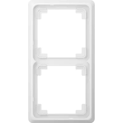 JUNG Rahmen 2-fach CDP582WW | Abdeckrahmen für waagerechte & senkrechte Montage | Duroplast | glänzend | alpinweiß