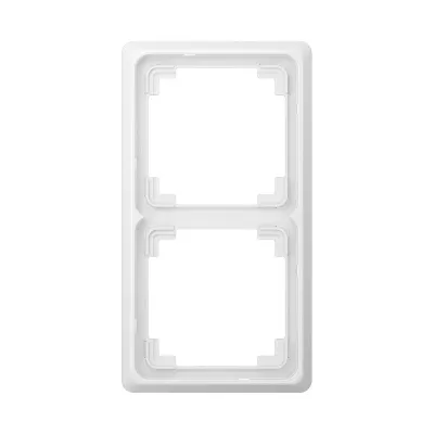 JUNG Rahmen 2-fach CDP582WW | Abdeckrahmen für waagerechte & senkrechte Montage | Duroplast | glänzend | alpinweiß