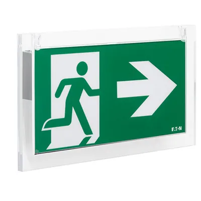 Eaton LED-Rettungszeichenleuchte CrystalWay 20m | Wand-/Deckenmontage | Piktogramm-Set | IP42 | 1,6W | 4000K
