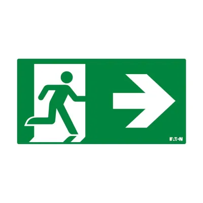 CEAG Einlegepiktogramm 155-000-011 für Atlantic LED S | Rettungsweg rechts | ISO 7010 | 254,5x124,5mm | 24m