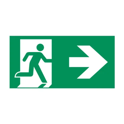 CEAG Piktogrammscheibe 40071354131 | Rettungsweg rechts | Acrylglasplatte | ISO 7010 | 335x165 mm | einseitig