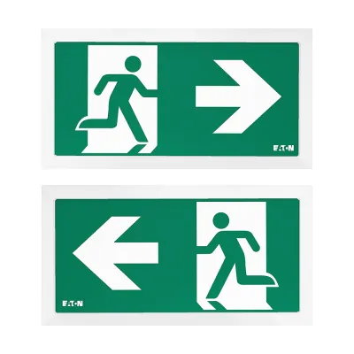 CEAG Piktogrammscheibe 40071354620 | Rettungsweg Notausgang zweiseitig | Pfeil links/rechts | LED | 20m | ISO 7010