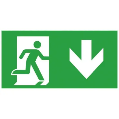 CEAG Piktogrammscheibe 40071354632 | Rettungsweg Pfeil unten | zweiseitig | Acrylglas | 320x190 mm | ISO 7010