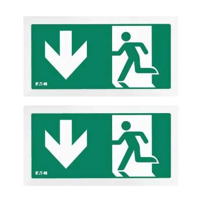 CEAG Piktogrammscheibe 40071354621 | Rettungszeichen Rettungsweg Pfeil unten | zweiseitig | Acrylglas | 240x150mm | 20m