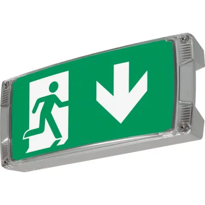 CEAG Rettungszeichenleuchte Atlantic LED S CG-S 40071354890 | LED | IP65 | Notbeleuchtung | Wandanbau | Aluminium grau