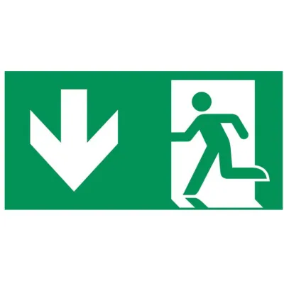 CEAG Piktogrammscheibe 40071354132 | Rettungsweg unten | Style | Acrylglasplatte | 335x165 mm | ISO 7010 | einseitig