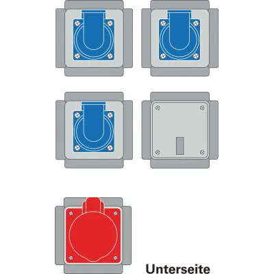 ABL Energie-Würfel Z 30.02 | CEE 16A 5-polig 400V | 3x SCHUKO | IP44 | Aufhängbar | Kunststoff grau