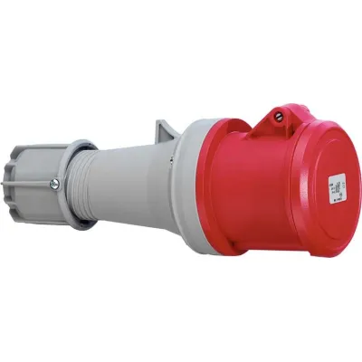 ABL CEE Kupplung K53S30 | 5-polig | 63A | 400V | IP44 | 6h Uhrzeitstellung | Schraubklemmen | Pilotkontakt | Rot