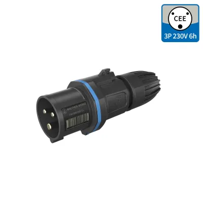 WALTHER CEE-Stecker FW211306SK NEO Classic 16A 3-polig | 6h | IP54 | 200-250V | Schraubanschluss | Kunststoff | blau