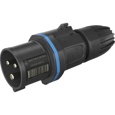 WALTHER CEE-Stecker FW211306SK NEO Classic 16A 3-polig | 6h | IP54 | 200-250V | Schraubanschluss | Kunststoff | blau